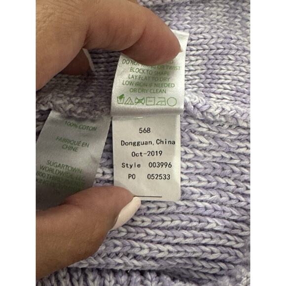 Lilly Pulitzer Maxcy Sweater Light Lilac Verbena Cable Knit Size XS - Picture 4 of 8